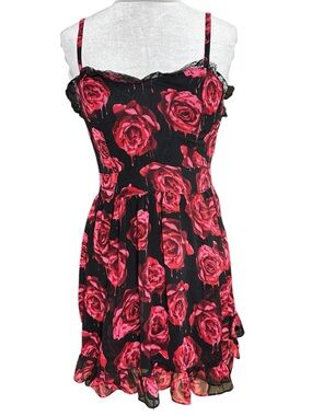 Tripp NYC Royal Bones by Daang Goodman Bleeding Rose Mini Dress. Size Small